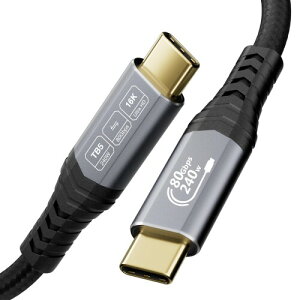 CABLAPTOP 80Gbps Thunderbolt 5 �P�[�u�� 0.5m 240W PD�[�d 120Gb/s �f�[�^�]�� 16K/�f���A��8K�f���o�� �Ή� �m�[�gPC MacBook Pro ���d�Ή� USB4 ����݊� �h�b�N, �n�u eGPU�A�f�B�X�v���C�Ή�