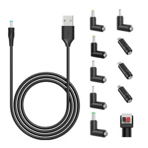 Popolier USB DC P[u 1.5m ϊvOt 11 in 1 DC[dR[h 5.5x2.1mm usb dc ϊ P[u DC WbN DC vO 5.5mm J/^ubg/gѓdb/@p (11 in 1, 1.5m)