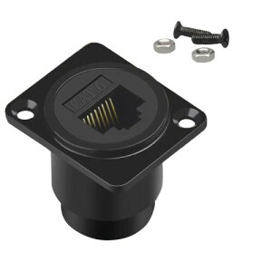 Poyiccot CAT6 RJ45 パネルマウントコネクタ、D タイプ RJ45 メス-メス バルクヘッド 延長コネクタ 対応 壁ボックス、アースボックス、CAT6 LANケーブル、イーサネットケーブル用、1個