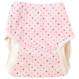 (ママミッケ) おむつカバー 股おむつ 大人用 かわいい マジックテープ サイズ調整 快適 防水加工 (ピンク、水玉, M)