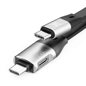 WHQ �I�[�f�B�I�P�[�u�� OTG�P�[�u�� Type-C to Type-C HDD SSD iPhone16/15 MacBook Pro/Air iPad Pro Galaxy�Ή� 20cm (�O���[)