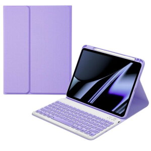 iPad 第9/8/7世代 10.2インチ キーボード iPadAir3 iPadPro10.5 ケース 丸いキー 球状くぼみ 入力しやすい iPad 9 iPad 8 iPad 7 キーボード付き カバー 分離式 マグネット Bluetooth キーボード,紫