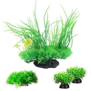 CHENLONB アクアリウム 人工水草 16cm-中型水草セット 水槽内装 水槽飾り 観賞魚/金魚/爬虫類/熱帯魚 隠れ家水族館内装 構築植物 (グリーン)