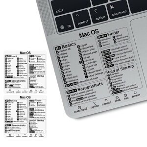 Mac�V���[�g�J�b�g�X�e�b�J�[ - OS�V���[�g�J�b�g(M1+Intel)�AMac�p���b�v�g�b�v�L�[�{�[�h�X�e�b�J�[�A13-16�C���`MacBook Air/Pro�AMacBook�V���[�g�J�b�g2025�ɑΉ�(2��)