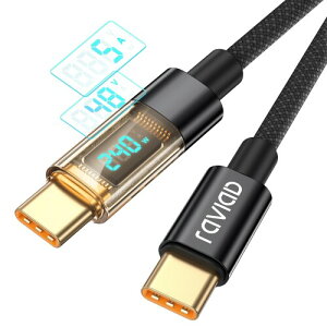 RAVIAD USB Type C P[u USB-C & USB-C P[u^Cvc P[u PD3.1 QC4.0 Ή 240W/5A}[d fh~ ϋviC҂ iPhone 16 15 iPad MacBook Pro, Galaxy S24 S23 S22 S21 S20, Huawei Sony Xiaomi Pixel ^