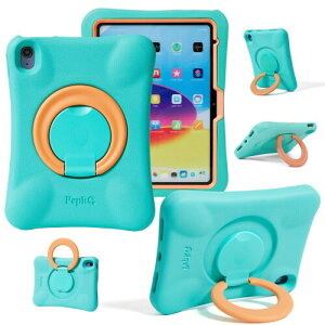 NLR FUN �L�b�Y�p iPad �P�[�X�AiPad 11�C���` A16 (2025) / 10.9�C���` ��10���� (2022) �p�̏Ռ��z���J�o�[�A�y�ʃt���{�f�B�ی�P�[�X�A�܂肽���݃n���h��/�X�^���h�t�� (�~���g+�I�����W)