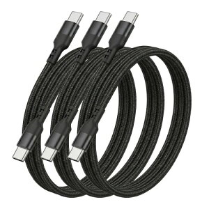 USB Type C �P�[�u�� 1m 3�{�Z�b�g Popolier�^�C�vc �[�d�P�[�u�� ���ϋv�i�C�����҂� 480Mbps�f�[�^�]�� �X�}�[�g�t�H���E�^�u���b�g�E�m�[�gPC�E�Q�[���@�Ȃ� ���L���^�C�vC�@��ɑΉ�