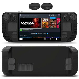 FOR Steam Deck 用 保護カバーシリカゲル製+親指グリップキャップ2枚 耐久性 擦り傷防止 軽量 防衝撃 保護ケース 滑り止め 傷防止 Steam Deck 滑り止 耐汚れ 柔らかい