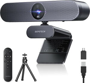 DEPSTECH WEB�J���� 4K �����R���t�� �I�[�g�t�H�[�J�X ���x/�ʓx�����\ �Y�[���C���@�\ �E�F�u�J���� �����R���t�� �}�C�N���� USB�ڑ� PC�J���� ���O�r�t�� �E�F�u��c �I�����C������