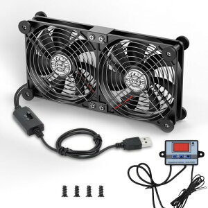 ELUTENG 2�A��p�t�@�� 12cm �h�U�S�����t�� usb�t�@�� ���x�R���g���[���[�t�� �ō���]���x 1500RPM ���u���� 3�i�K����