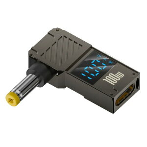 CY �A�_�v�^�[ Type-C USB-C ���͂��� DC 4.8x1.7mm �W���b�N �X�}�[�g LED �f�B�X�v���C 100W �o�͓d�� 20V 5A PD �[�d 65W �A�_�v�^�[ (�m�[�g�p�\�R���p)