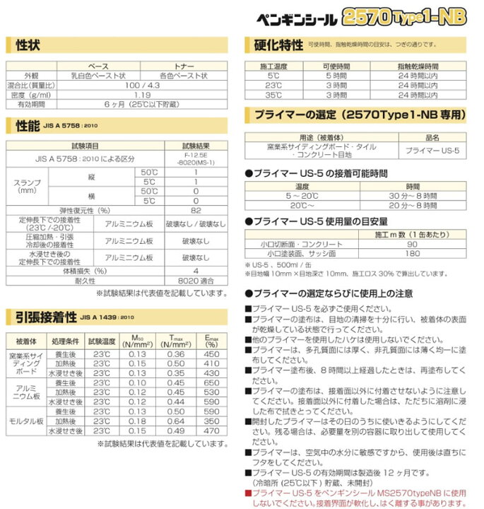 楽天市場】【2570タイプ1-NB】1ケース（4L×2缶）ペンギンシール 1液 