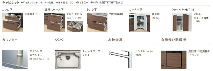 楽天市場】TOTOシステムキッチンミッテI型スライドタイプ 壁付け2550 