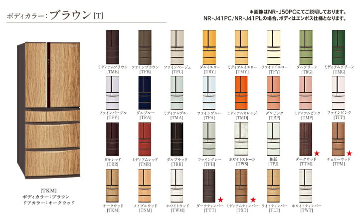 楽天市場】パナソニックコーディネイトドア冷蔵庫 501L NR-J50PC 