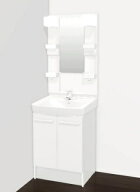 LIXIL洗面化粧台オフトLED1面鏡(くもり止コート無)　本体W600扉タイプ　W600XD500XH1780ミリ　シングルレ…