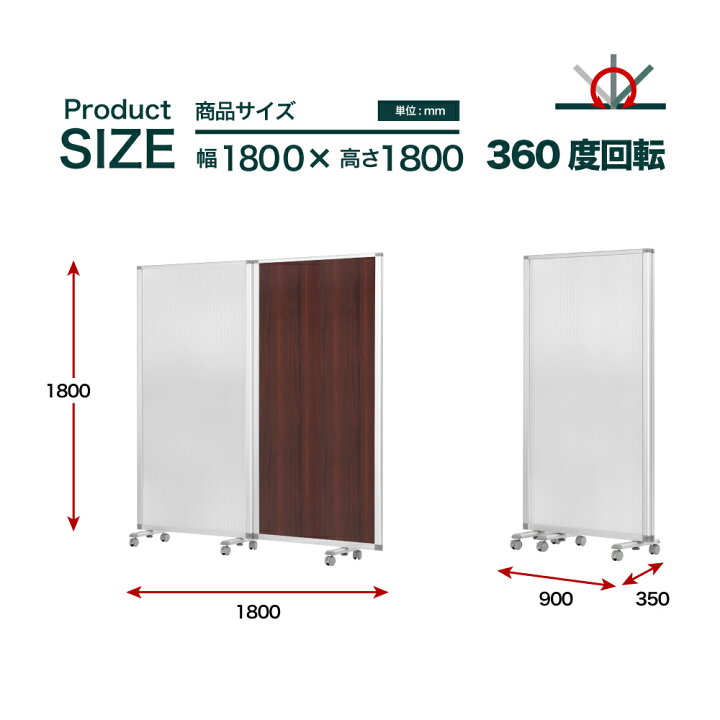 楽天市場】高級 デラックス パーテーション 2連 幅1800mm×高さ1800mm 