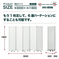 コマイパーテーション5連スクリーンパンチングメタルノーマルキャスター可動式幅3000mm×高さ1800mm(幅300cm×高さ180cm)TP5-1806BN-SYB