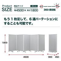 コマイパーテーション5連スクリーンクロスグレーワイドキャスター付可動式幅4500mm×高さ1800mm(幅450cm×高さ180cm)TP5-1809BN-FFYY