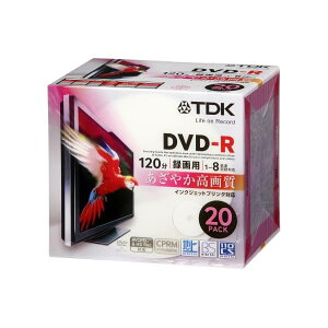 TDK �^��pDVD-R �f�W�^�������^��Ή�(CPRM) �z���C�g���C�h�v�����^�u�� 1-8�{�� 5mm�X�����P�[�X 20���p�b�N DR120DPWB20U