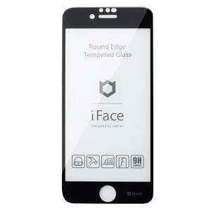 iFace iPhone SE(��3����/��2����)/8/7/6s/6 ��p �K���X�t�B���� ���E���h�G�b�W ��ʕی�V�[�g [�u���b�N]