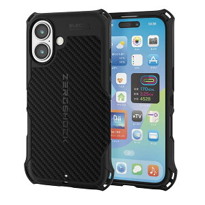 �G���R�� iPhone 16 �P�[�X �}�O�l�b�g���� �ϏՌ� �Ռ��z�� ZEROSHOCK 4�p�_���p�[ �n�j�J���\�� �O���b�v�e�N�X�`���[ ���C�����X�[�d�Ή� �X�g���b�v�z�[���t�� �u���b�N PMWA24AZEROG2BK