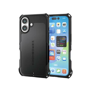 �G���R�� iPhone 17 �P�[�X �J�o�[ �ϏՌ� �Ռ��z�� ZEROSHOCK MAGKEEP ���C�����X�[�d�Ή� [�t�B�����t��] �n�j�J���\�� 4�p�_���p�[ �J���������Y�ی�݌v �u���b�N PM-A25AZEROMGBK