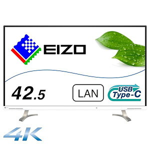 EIZO ���R�ȕ\���̑���4K���j�^�[ | FlexScan EV4340X-WT | 42.5�^4K UHD�EUSB Type-C�E�����R���t�E�z��