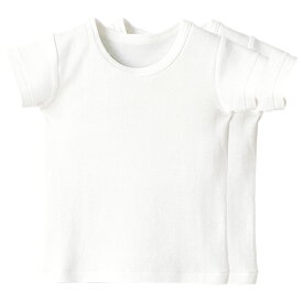 《コンビミニ》半袖Tシャツ2枚組 : 男の子 女の子 80cm 90cm 100cm 110cm 120cm 130cm 140cm | インナー 綿100 肌着セット キッズ 子供 半袖 夏服 女児 男児 ウェア 白 ティーシャツ 下着 子ども トップス tシャツ ボーイズ ガールズ【インナー】