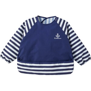 【30%OFF】《コンビミニ》長袖お食事エプロン(ボーダー) : 男の子 女の子 | ギフト 赤ちゃん 子供 保育園 幼稚園 長袖 食事 離乳食 食事用 入園祝い 入園準備 入園グッズ ベビーエプロン 食