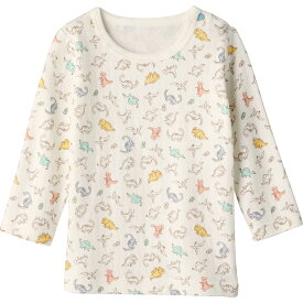 【40%OFF】《コンビミニ》あったか長袖Tシャツ（ダイナソー） : 男の子 80cm 90cm 100cm 110cm 120cm 130cm | 下着 ギフト 子供服 カットソー トップス 長袖 子供 女の子 キッズ 女児 おしゃれ ロンt ロンティ ロンティー 肌着 恐竜 暖かい 綿100 エアーニット【インナー】