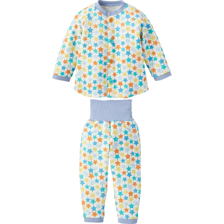 楽天市場 コンビミニ あったかパジャマ カラフルスター 男の子 女の子 80cm 90cm 100cm 110cm 1cm 130cm 服 子供服 長袖 子供 キッズ 冬 秋冬 子ども かわいい キルト 腹巻き あったか おしゃれ 保育園 こども S パジャマ コンビ コンビミニ公式 楽天市場店