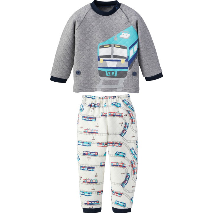 楽天市場 コンビミニ あったかパジャマ 電車 男の子 80cm 90cm 100cm 110cm 1cm 130cm 子供服 長袖 子供 キッズ 冬 秋冬 子ども かわいい 幼児 男児 冬服 キルト あったか 子供用パジャマ おしゃれ 保育園 こども S パジャマ コンビ コンビミニ公式楽天