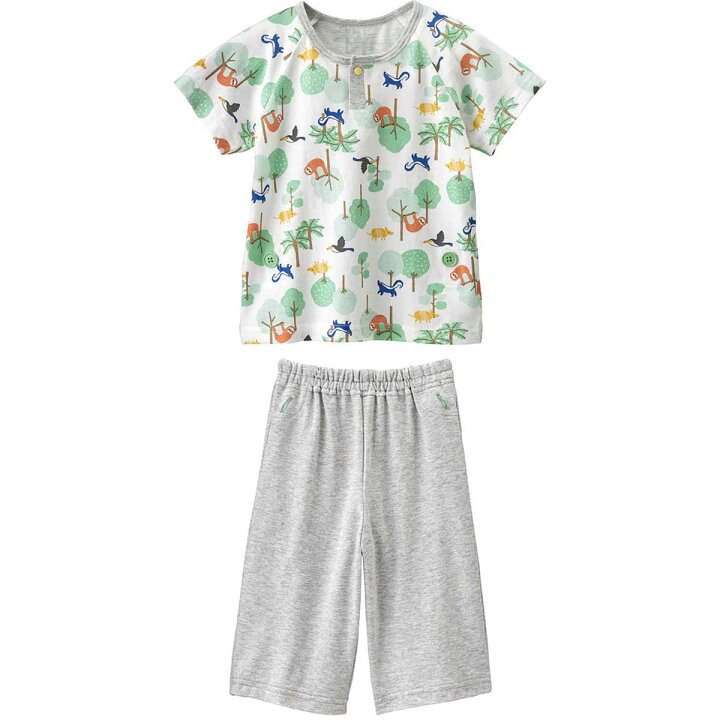 楽天市場 40 Off コンビミニ 半袖パジャマ 森のともだち 男の子 80cm 90cm 100cm 110cm 1cm 130cm グレー おしゃれ 可愛い キッズ 子供服 パジャマ ルームウェア 子供 半袖 かわいい 夏 こども 夏用 綿 100 寝巻き 動物 アニマル 部屋着 パジャマ