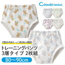【50%OFF】《コンビミニ》トレーニングパンツ3層タイプ2枚組 : 男の子 女の子 80cm 90cm | トレパン 布 トイトレパンツ トイレトレーニング トイトレ セット 吸水パンツ いちご 車 乗り物 くま 動物 ショーツ 下着 子供 水遊び【outlet】【メール便2枚まで】【インナー】