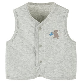【40%OFF】《コンビミニ》あったかキルトベスト（くま・ぞう・うさぎ） : 女の子 男の子 60cm 70cm 80cm | ベビー服 秋服 冬服 秋 冬 子ども 子供 服 赤ちゃん 子供 赤ちゃん服 キルティング 新生児 幼児 防寒 ギフト 出産祝い はおり【アウター】【プレゼント】【新生児】