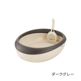 リッチェル　ラプレ ネコトイレ M 　ダークグレー【猫トイレ　トイレタリー】サイズ約36×46.9cm出入りしやすいオープンタイプのネコトイレです