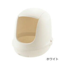 リッチェル　ラプレ　ネコトイレ　フード付　ホワイト【猫トイレ　トイレタリー】サイズ約37.5×48×40H(cm)猫砂の飛び散りを防ぐフード付きタイプのネコトイレです。