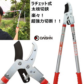 大進 ラチェット式太枝切鋏 50mm 5cm 太枝切り鋏 えだ 枝 はさみ ハサミ 園芸 ガーデニング 農業 女性 庭 農作業 家庭菜園 用具 工具 高枝切りバサミ 安全 軽量 軽い 剪定 庭木 生垣 枝切りばさみ