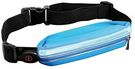 充電式LEDライト付き (ブルー)　DE-WP003B DAISHIN アウトドア ウエストポーチ LEDライト 充電式 メンズ レディース ランニング ウォーキング 登山 ハイキング 夜釣り サイクリング 光るウェストポーチ USB充電