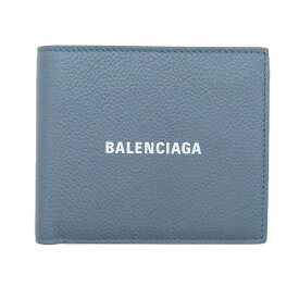 バレンシアガ 財布 BALENCIAGA メンズ 二つ折り 札入れ キャッシュ スクエア フォールド ウォレット ブルー 594549 新品