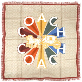 【ポイント6倍以上★】コーチ スカーフ F76438-LKH COACH コーチ ラディアル レインボー シルク スクエア スカーフ シルク100％ 88x88 ライトカーキ アウトレット 新品