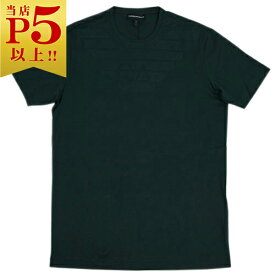 アルマーニ Tシャツ メンズ エンポリオ アルマーニ 丸首 半袖 イーグルマーク ダークグリーン Sサイズ 17703