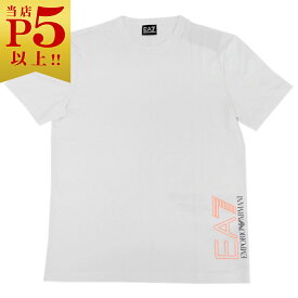 アルマーニ Tシャツ メンズ エンポリオ アルマーニ 丸首 半袖 EA7+イーグル プリント ホワイト Mサイズ 04507 わけありセール