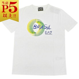 アルマーニ Tシャツ メンズ エンポリオ アルマーニ 丸首 半袖 EA7 BRASIL プリント ホワイト M.L サイズ 04510