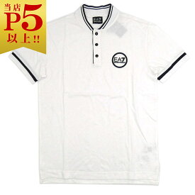 エンポリオ アルマーニ ポロシャツ メンズ 半袖 EA7 ロゴ パッチ ホワイトxブラック Mサイズ 3LPF18 ar51051 新品