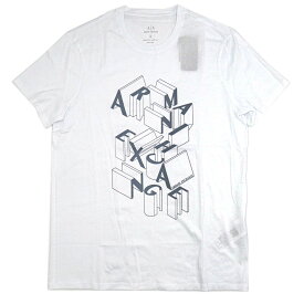 アルマーニ・エクスチェンジ Tシャツ A/X メンズ 丸首 半袖 3D ロゴ プリント ホワイト Lサイズ 3LZTBV axt05105 新品
