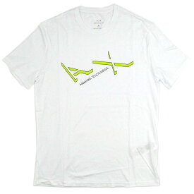 アルマーニ・エクスチェンジ Tシャツ A/X メンズ 丸首 半袖 ロゴ プリント ホワイト Mサイズ 3KZTAL axt05106 新品