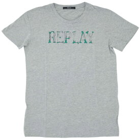 リプレイ Tシャツ W3791L REPLAY レディース 半袖 丸首 REPLAY ロゴプリント グレーメランジ Sサイズ 新品