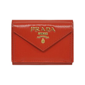 プラダ 財布 1MH021 PRADA 三つ折り 小銭入れ付き GLロゴ ヴィテッロ ムーヴ ラッカ 1 レッド アウトレット 新品