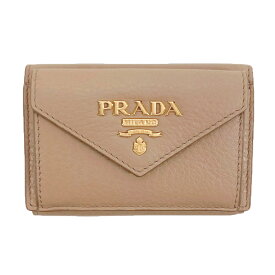 プラダ 財布 1MH021 PRADA 三つ折り 小銭入れ付き ヴィテッロ グレイン カーフピンクベージュ アウトレット 新品